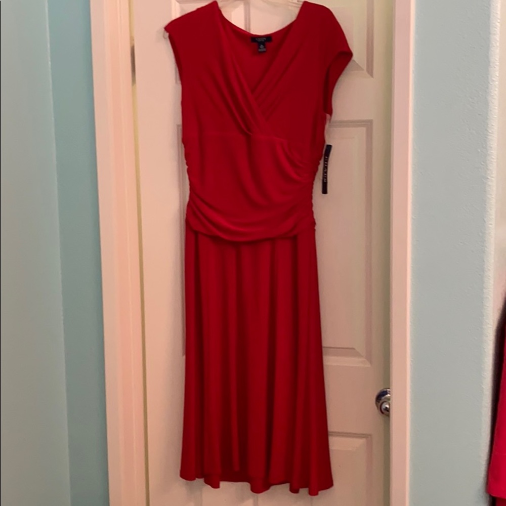 Mid length chaps red dress